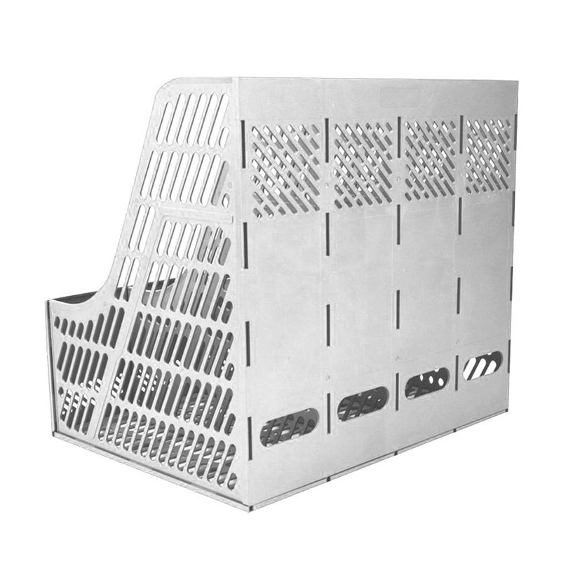 SAYEEC Sturdy Magazine Holder Organizer Desktop 4 Compartment File Holders Frames File Dividers Document Storage Rack Literature Organizer for Office Home School Gray - Image 4